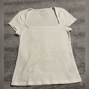 Old Navy Women's White Square Neck Tee